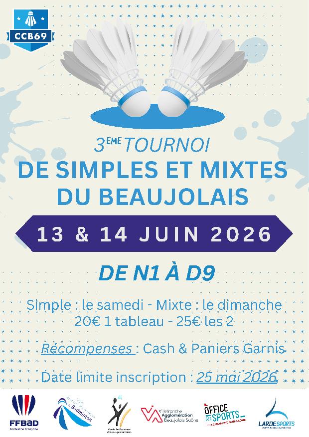 3ème Tournoi International de Simples et Mixtes du Beaujolais